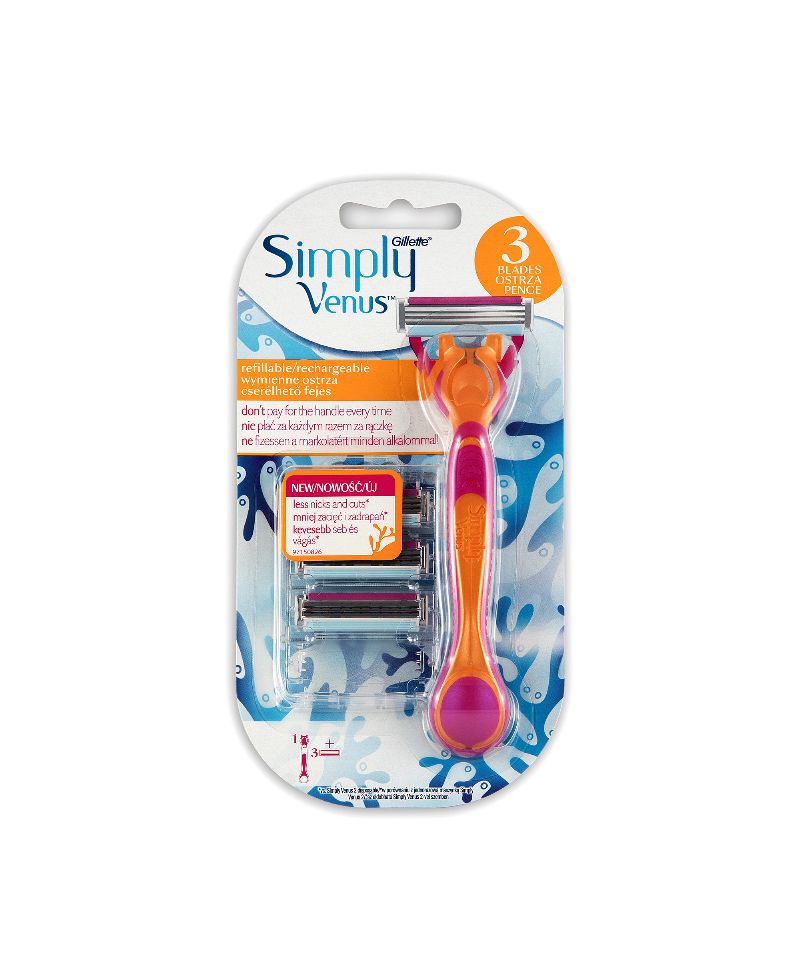 GILLETTE VENUS Simply Kadın Tıraş Makinesi ve 3 Yedek Tıraş Bıçağı