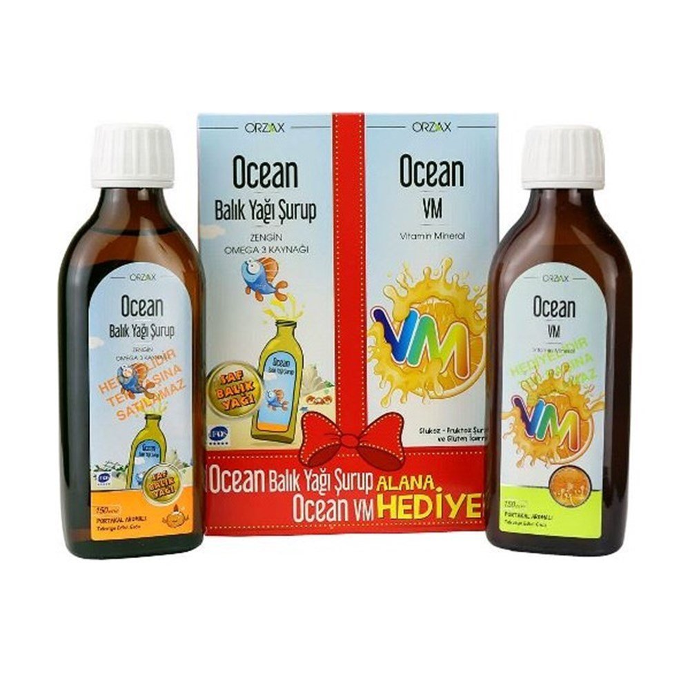 Ocean Kış Paketi - Balık Yağı Şurup Portakallı 150 ml + Vitamin Mineral Şurup 150 ml