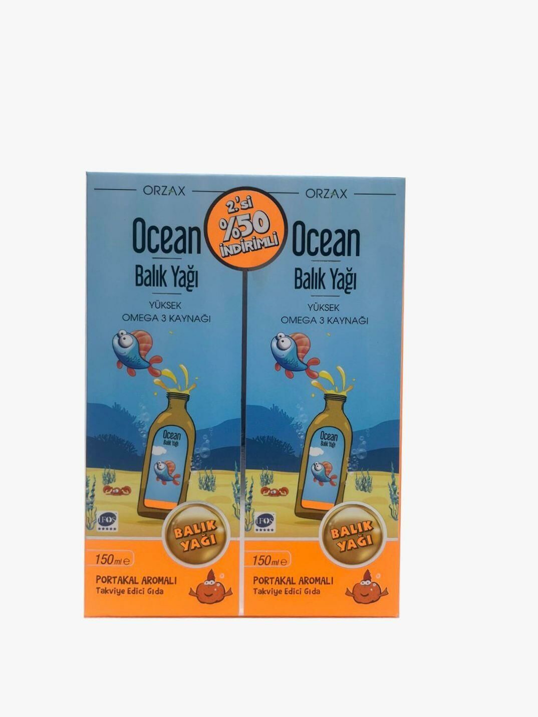 Ocean Omega 3 Portakallı Balık Yağı Şurubu 150 ml - İkincisi %50 İndirimli