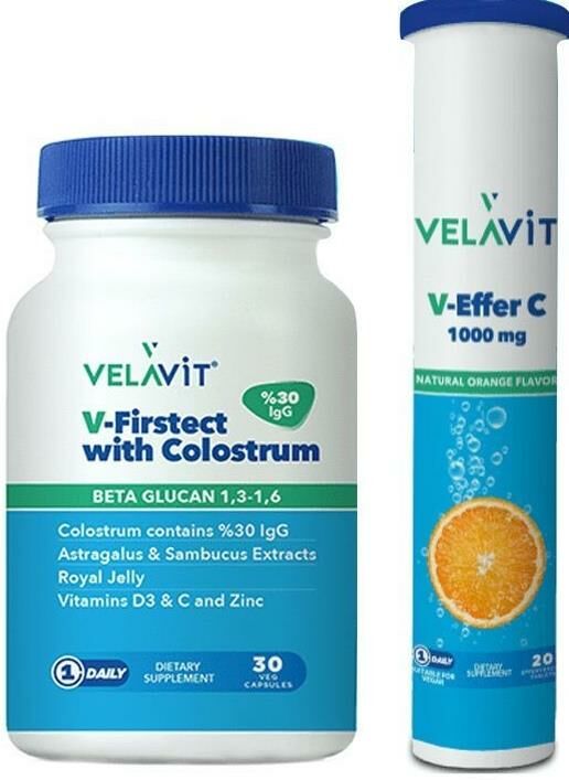 Velavit V-Firstect with Colostrum 30 Tablet + V-effer C 1000 mg Hediyeli