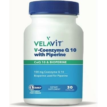 Velavit V-Coenzyme Q10 With Piperine 30 Kapsül