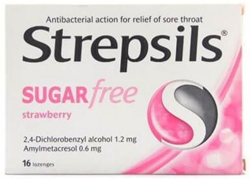 Strepsils Şekersiz Çilek Aromalı 16 Pastil