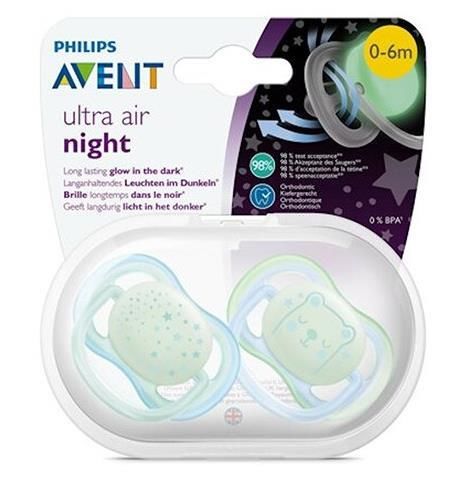 Philips Avent SCF376/11 Ultra Air Karanlıkta Parlar Emzik 0-6 Ay Erkek