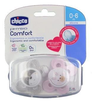 Chicco Physio Comfort Silikon Emzik 0-6 Ay 2'li - Kız