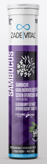 Zade Vital Sambucus Nigra Vitamin C & Zeytin Yaprağı Ekstresi & Çinko İçeren 20 Efervesan Tablet