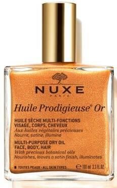 Nuxe Huile Prodigieuse OR Altın Parıltılı Çok Amaçlı Yüz, Vücut, Saçlar için Kuru Yağ 100 ml