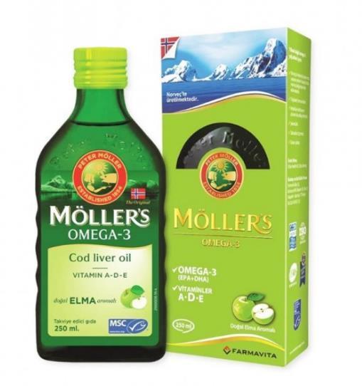 Möller's Omega 3 Doğal Elma Aromalı Balık Yağı Şurubu 250 ml