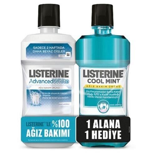 Listerine Advanced White + Cool Mint 250 ml - 1 Alana 1 Bedava