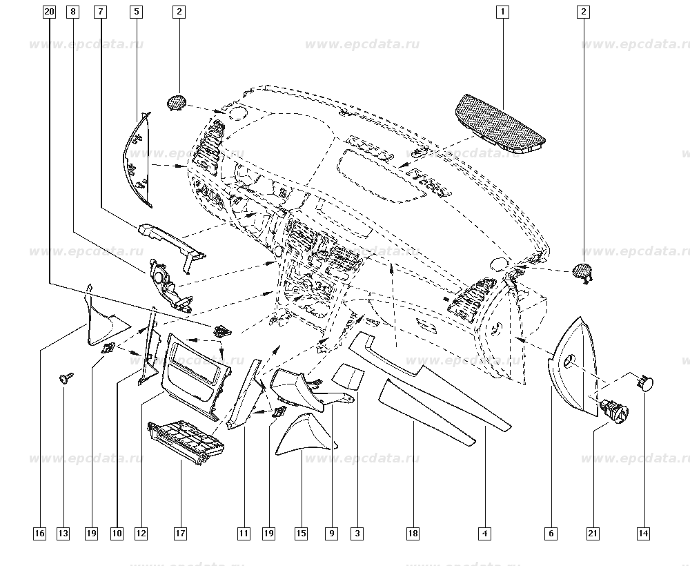 Sol Yan Torpido Tapası Renault Latitude 689218601R