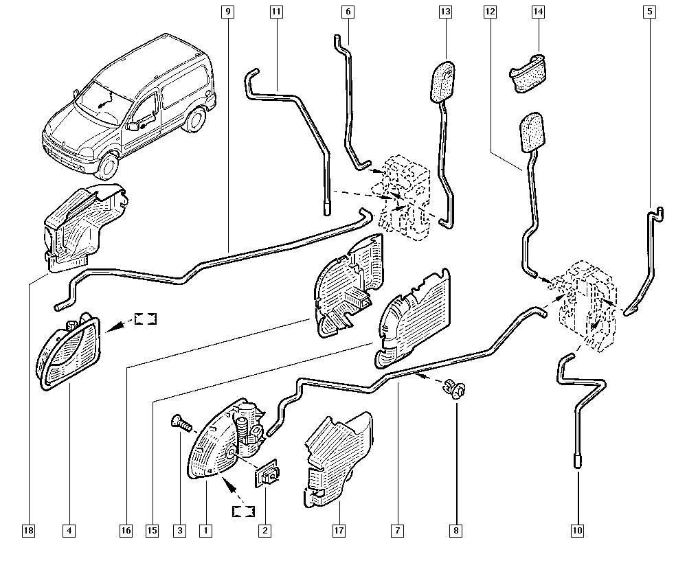 Sağ Kapı İç Bakaliti Renault Kangoo 7700312258