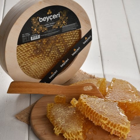 Beyçeri Doğal Petekli Balı 1000gr Ahşap Ambalaj