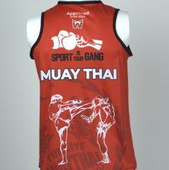 Whiteface Muay  Thai Tshirt Atlet Federasyon Onaylı Müsabaka Atleti Kırmızı