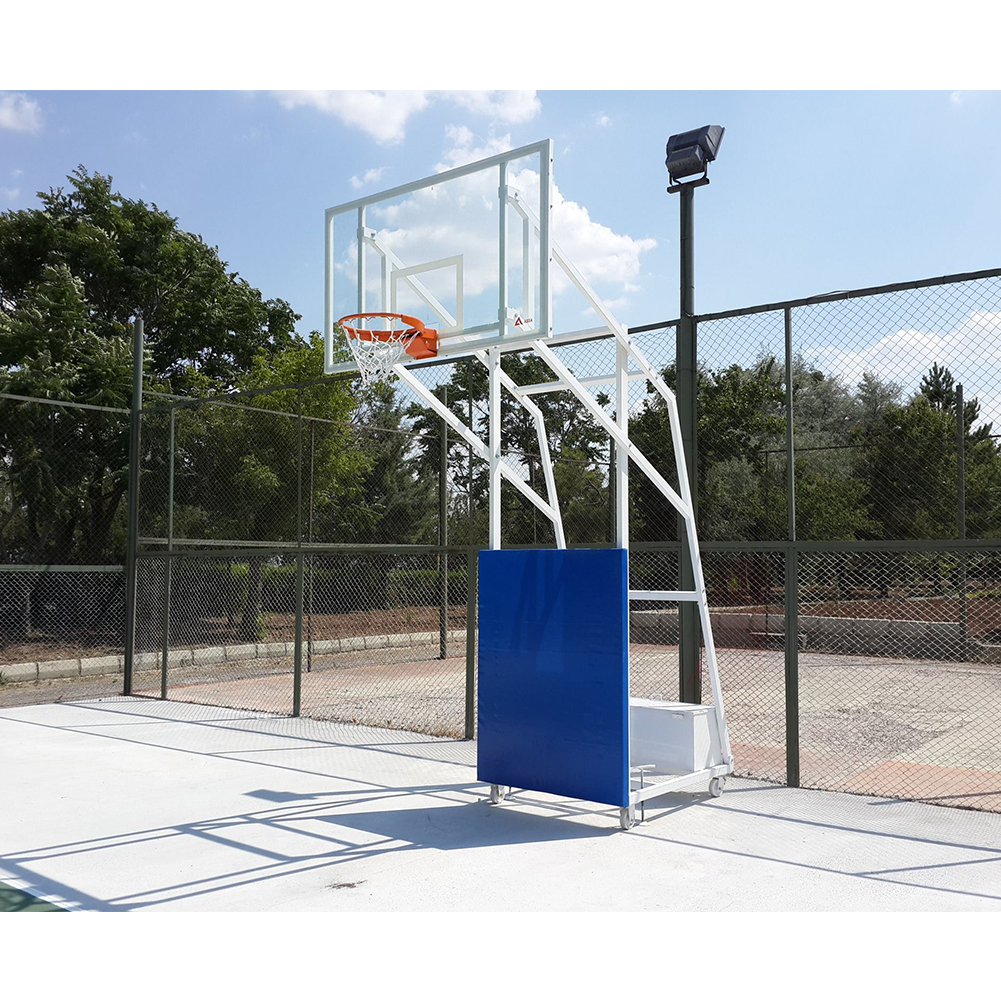 Basketbol potası dört direkli seyyar tekerlekli taşınabilir