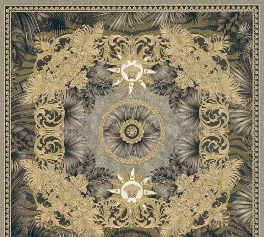 Versace 5 Koleksiyonu Karo Kahverengi Desen Duvar Kağıdı