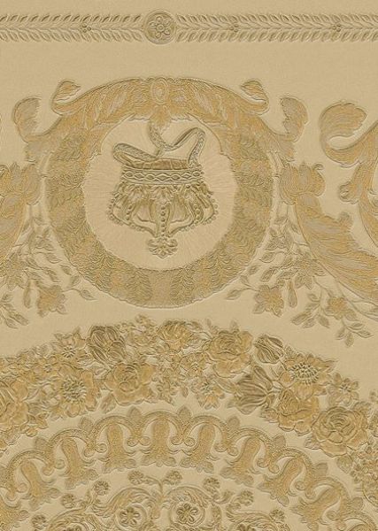 Versace 4 Koleksiyonu Bej Gold Duvar Kağıdı