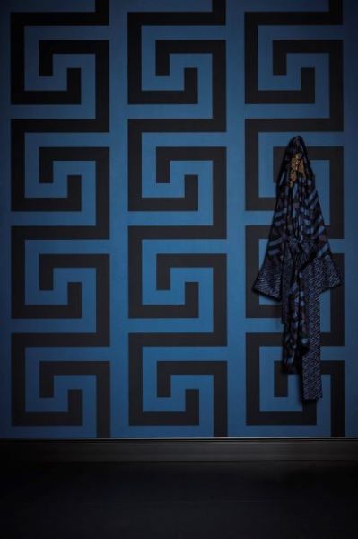 Versace Greek Key Lacivert Duvar Kağıdı