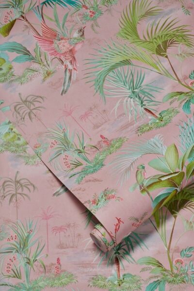 Pip Studio Kuşlar Çiçek Palm Serisi Duvar Kağıdı