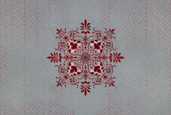 Red London Mandala Desen Duvar Kağıdı