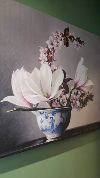 Çini Vazoda Manolya Çiçekler Kanvas Tablo