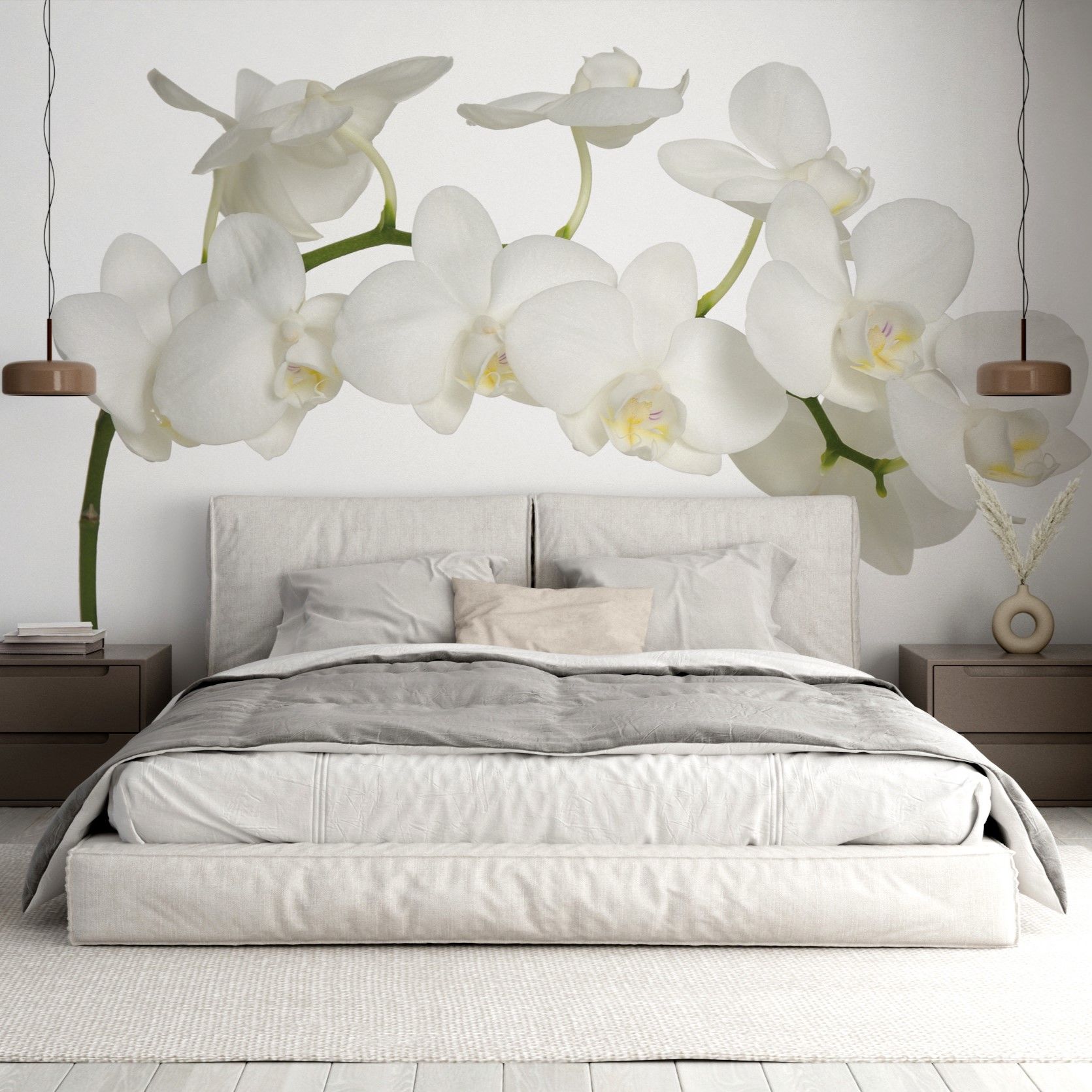 Beyaz Orkide Çiçeği Duvar Kağıdı