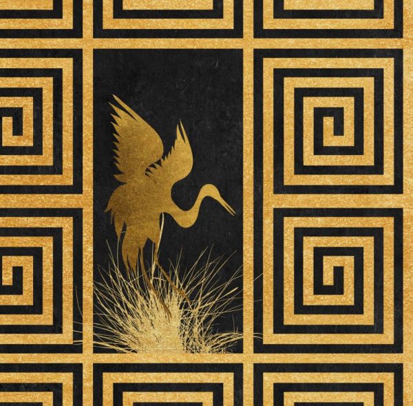 Geometrik Gold Desen İçinde Hayvanlar Duvar Kağıdı