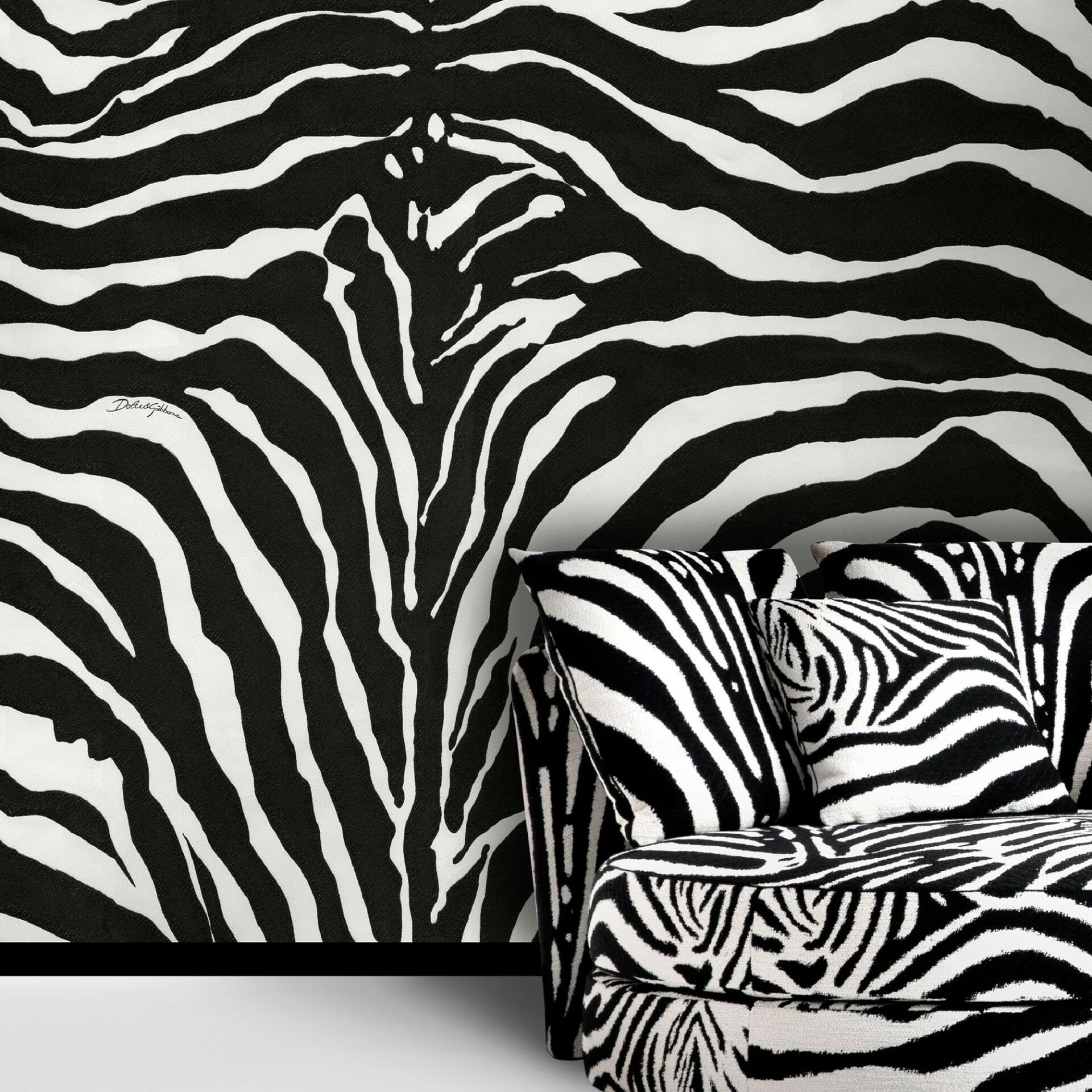 Dolce Gabbana Zebra Siyah Beyaz Duvar Kağıdı