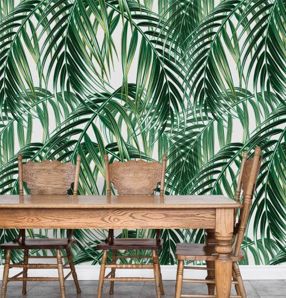 Yoğun Yeşil Palmiye Yapraklar Duvar Kağıdı