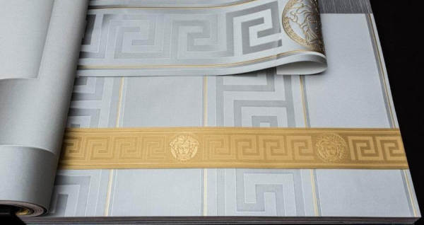 Versace Greek Ker Bordür Şerit Silver