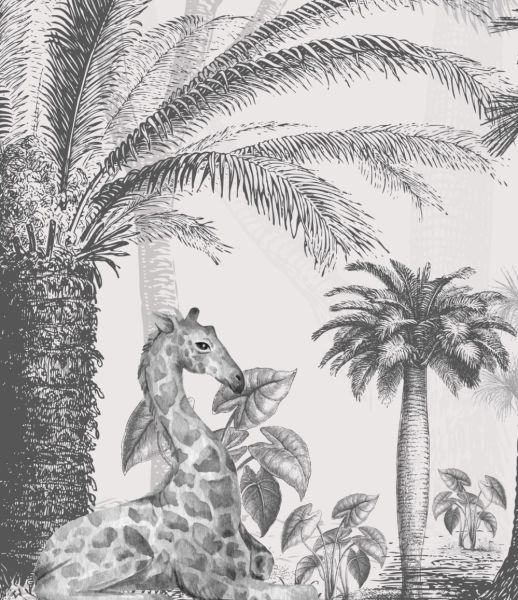 Muz Ve Hindistan Cevizi Ağaçlar Zürafa Duvar Kağıdı