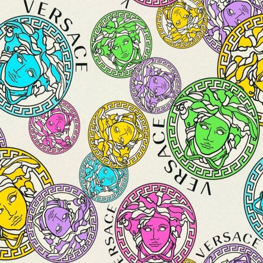 Versace 5 Koleksiyonu Renkli Medusalar Duvar Kağıdı