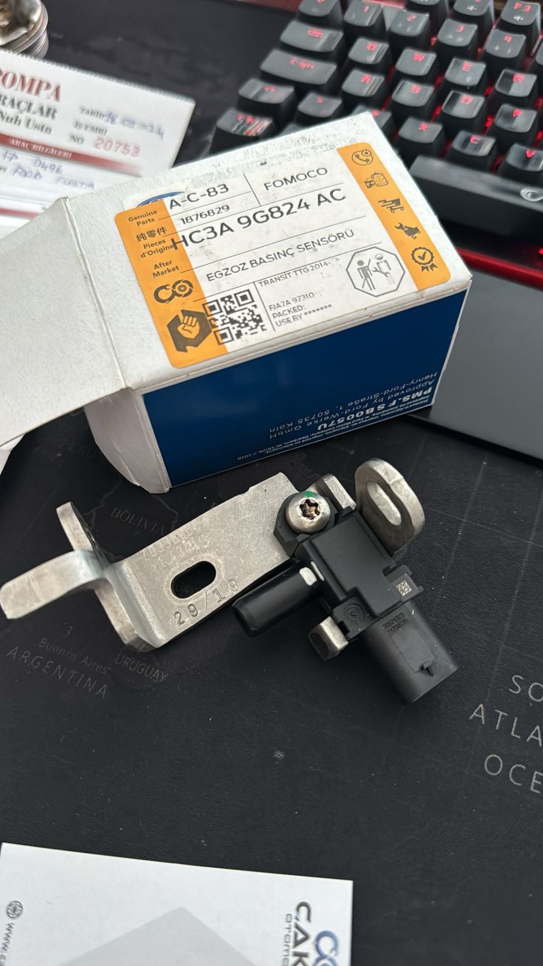 Ford Egzoz Basınç Sensörü HC3A 9G824 AC
