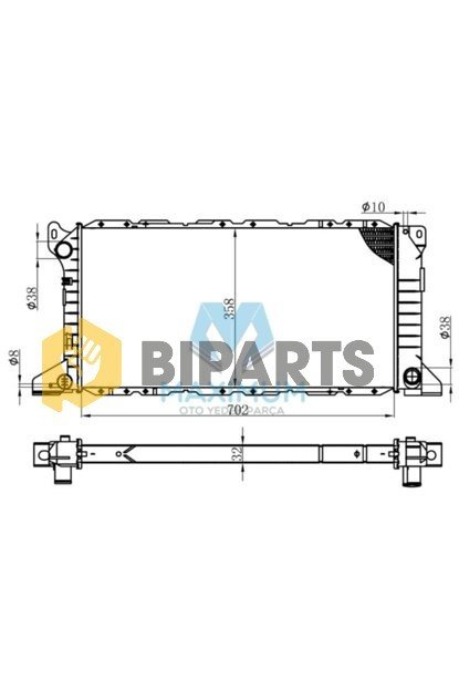 Ford Radyatör (Aliminyum) Brazing Transit Turbo 97>01 99VT 8005 AA