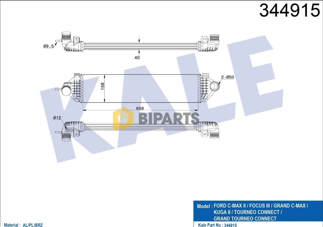 Ford İntercooler (Ara Soğutucu) C.Max 10> BV61 9L440 AF