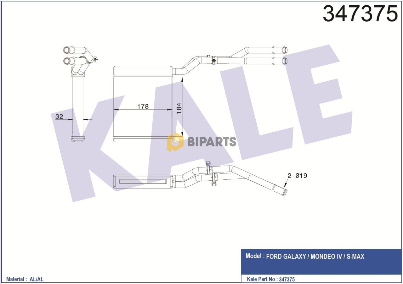 Ford Kalorifer Radyatörü Mondeo S-Max 07>14 6G91 18B539 CC