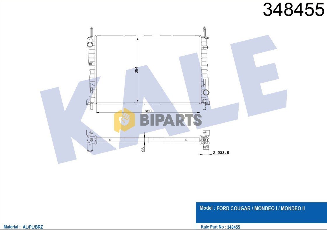 Ford Su Radyatör ( Brazing ) Mondeo 2.0 Zetec E 93>00 ME97BB 8005 AA