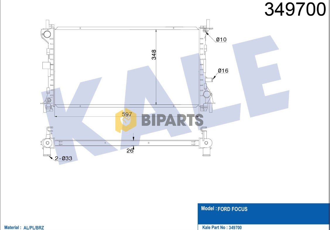 Ford Radyatörü Brazing Focus 2.0 Zetec-E 98>05 ME98AB 8005 MF