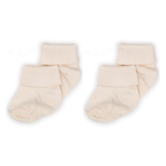 Novibaby 2'li Bambu Bebek Çorap I Ecru I 0-6 ay I Ekru Yenidoğan Bebek Çorabı