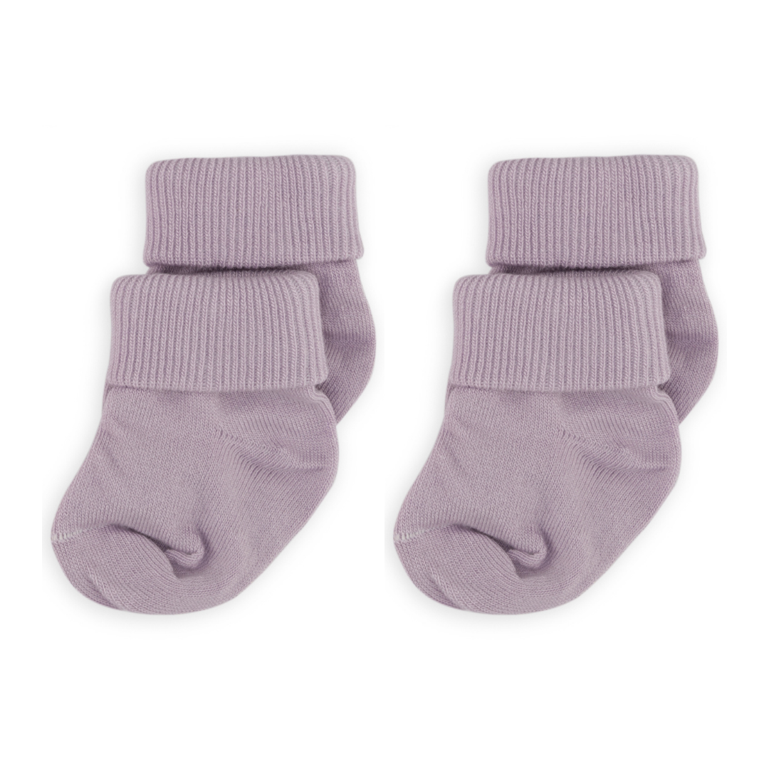 Novibaby 2'li Bambu Bebek Çorap I Purple I 0-6 ay I Lila Yenidoğan Bebek Çorabı