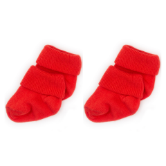 Novibaby 2'li Bambu Bebek Çorap I Rudy I 0-6 ay I Kırmızı Yenidoğan Bebek Çorabı