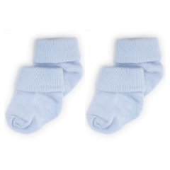 Novibaby 2'li Bambu Bebek Çorap I Dusty Blue I 0-6 ay I Mavi Yenidoğan Bebek Çorabı