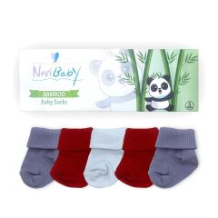 Novibaby 5'li Bambu Bebek Çorap I Windy I 0-6 ay I Yenidoğan Kız Erkek Bebek Çorabı