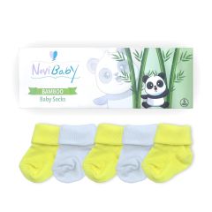 Novibaby 5'li Bambu Bebek Çorap I Sunshine I 0-6 ay I Yenidoğan Kız Erkek Bebek Çorabı