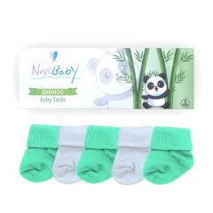 Novibaby 5'li Bambu Bebek Çorap I Minty I 0-6 ay I Yenidoğan Kız Erkek Bebek Çorabı