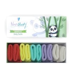 Novibaby 5'li Bambu Bebek Çorap I Colour Mix I 0-6 ay I Yenidoğan Kız Erkek Bebek Çorabı