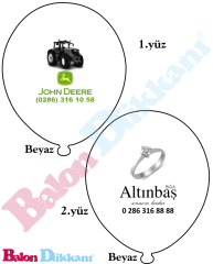 3+1 Baskılı Balon 1000 adet 3486,5 TL + KDV