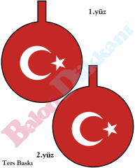 1 adet 45 inch Ay Yıldız Düz Baskılı Balon 350 TL + KDV