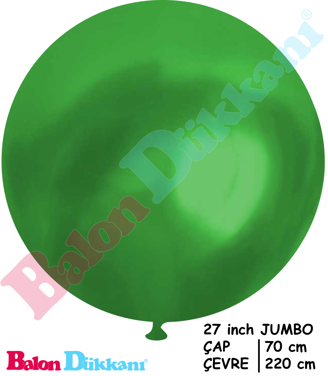 27 inch Jumbo Balon Metalik Yeşil Balon