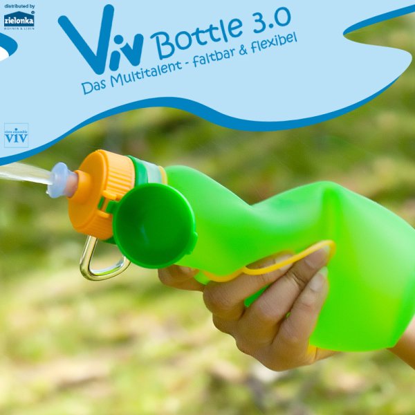Viv Bottle 3.0 500 ml Yeşil Renkli- Katlanabilir silikon şişe