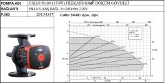 Ksb Calio 50- 80 350W Frekans Kon. Döküm Gövdeli Sirkülasyon Pompası - DN50 Flanş Bağlantılı