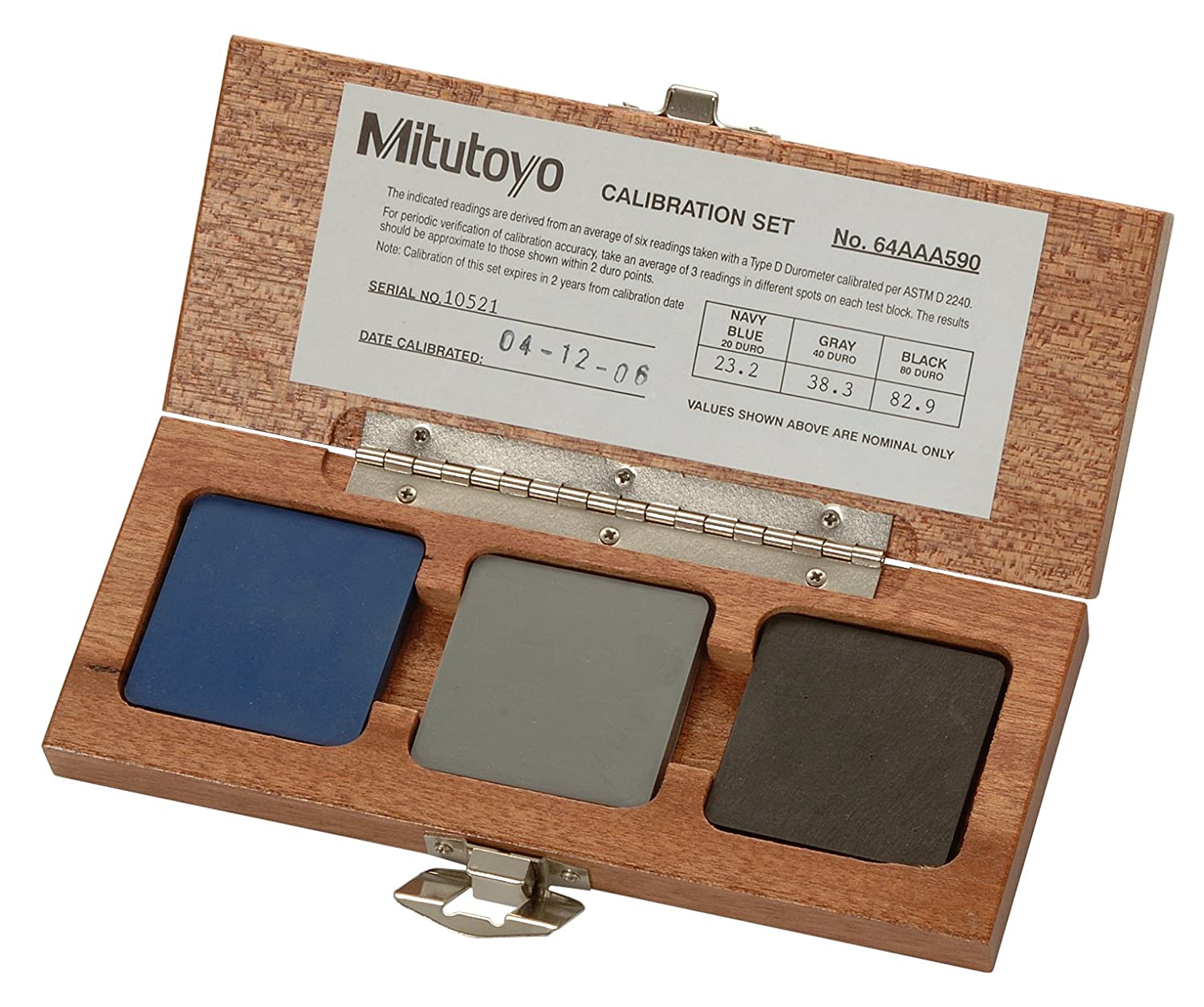 Mitutoyo 64AAA590 Test blok seti (kauçuk) Sertlik 20, 40, 80 Shore D